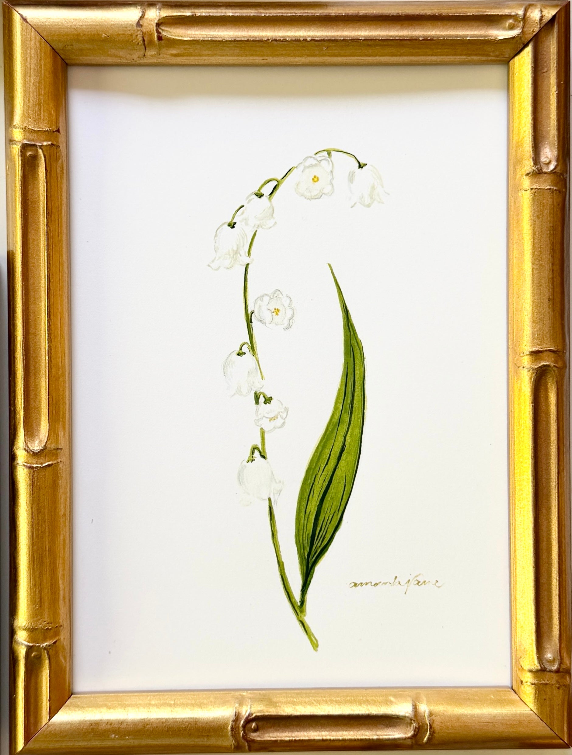Lily of the Valley / Framed Original Painting