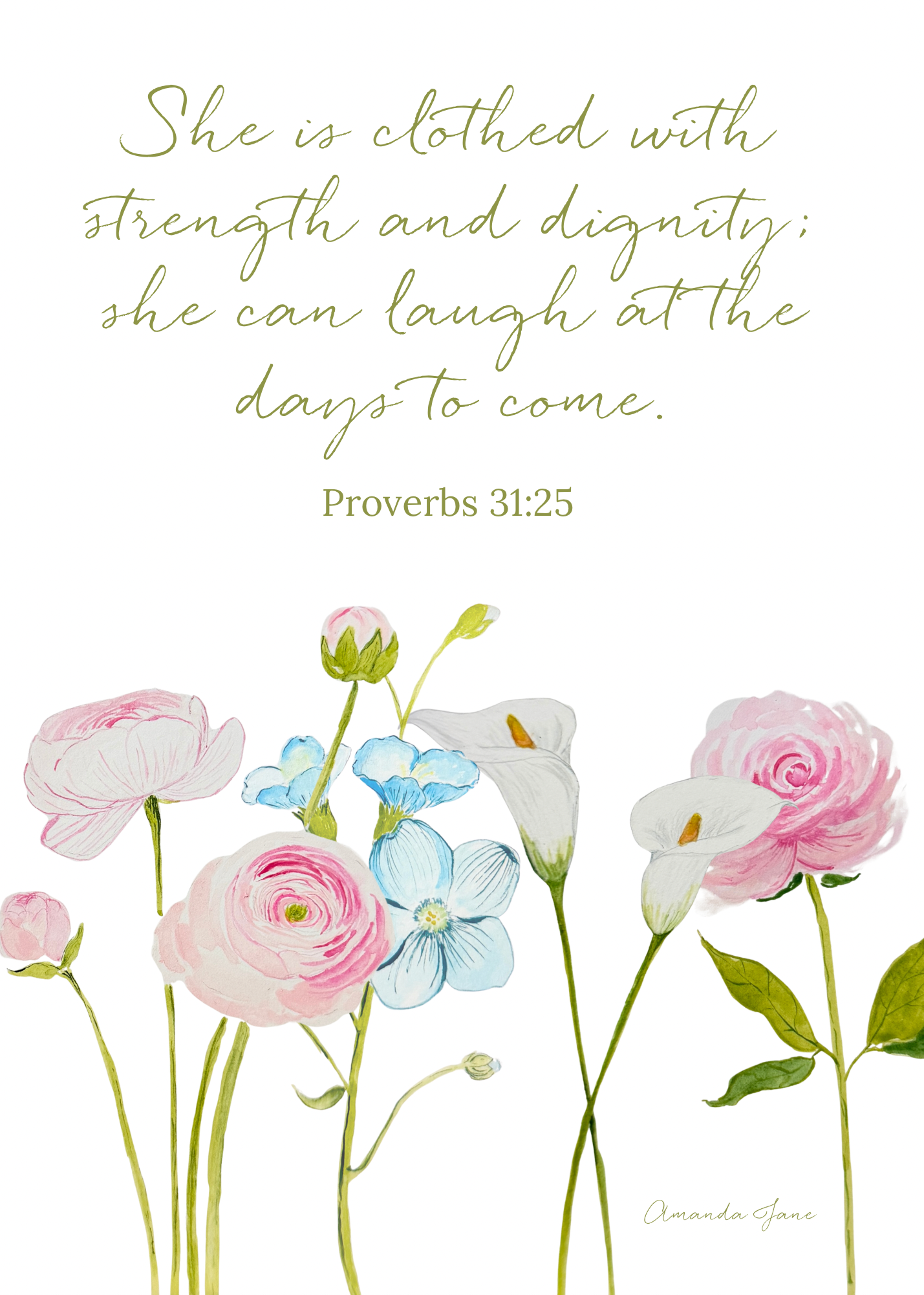 Proverbs 31 Floral Print / Green