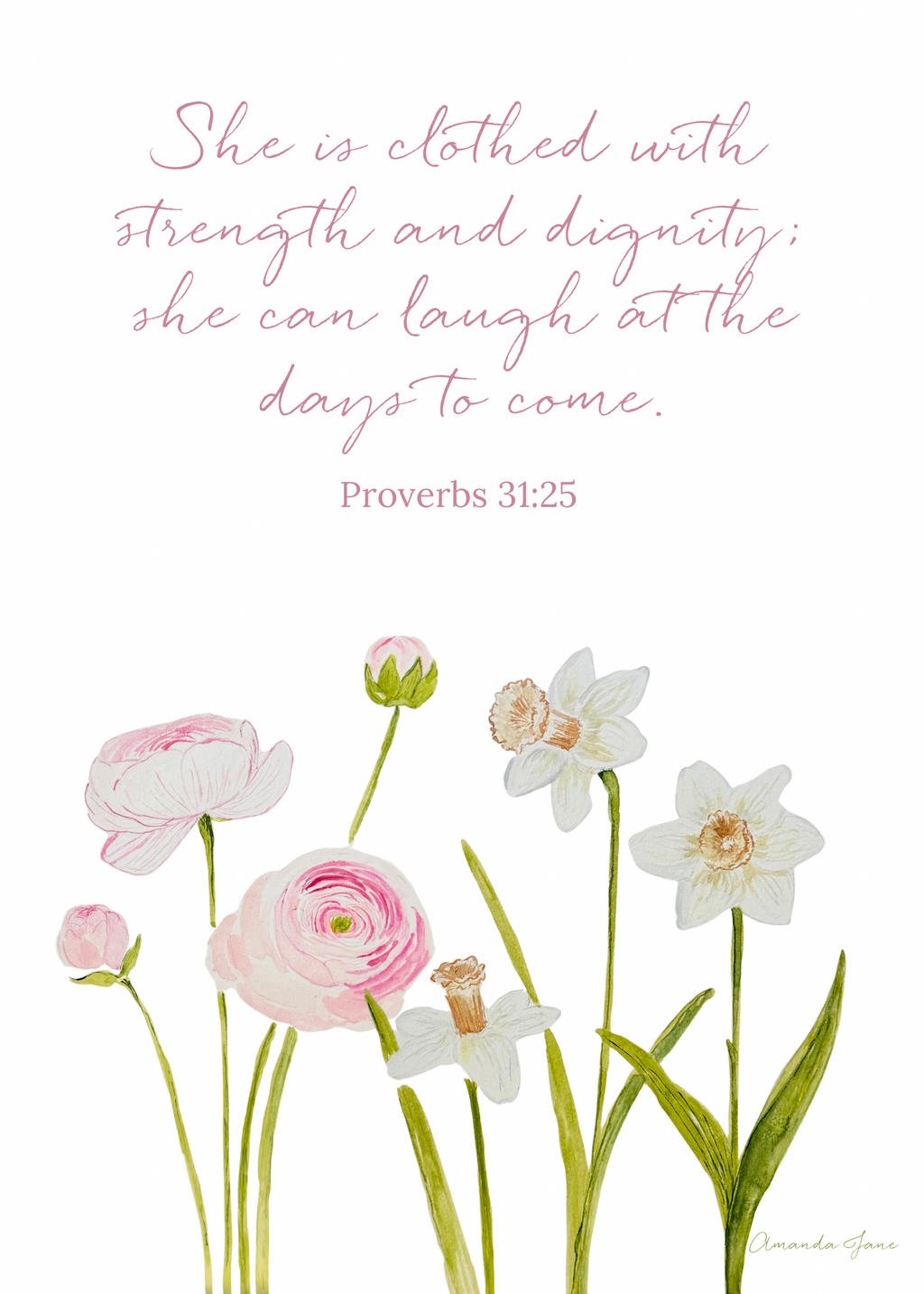 Proverbs 31 Floral Print / Pink