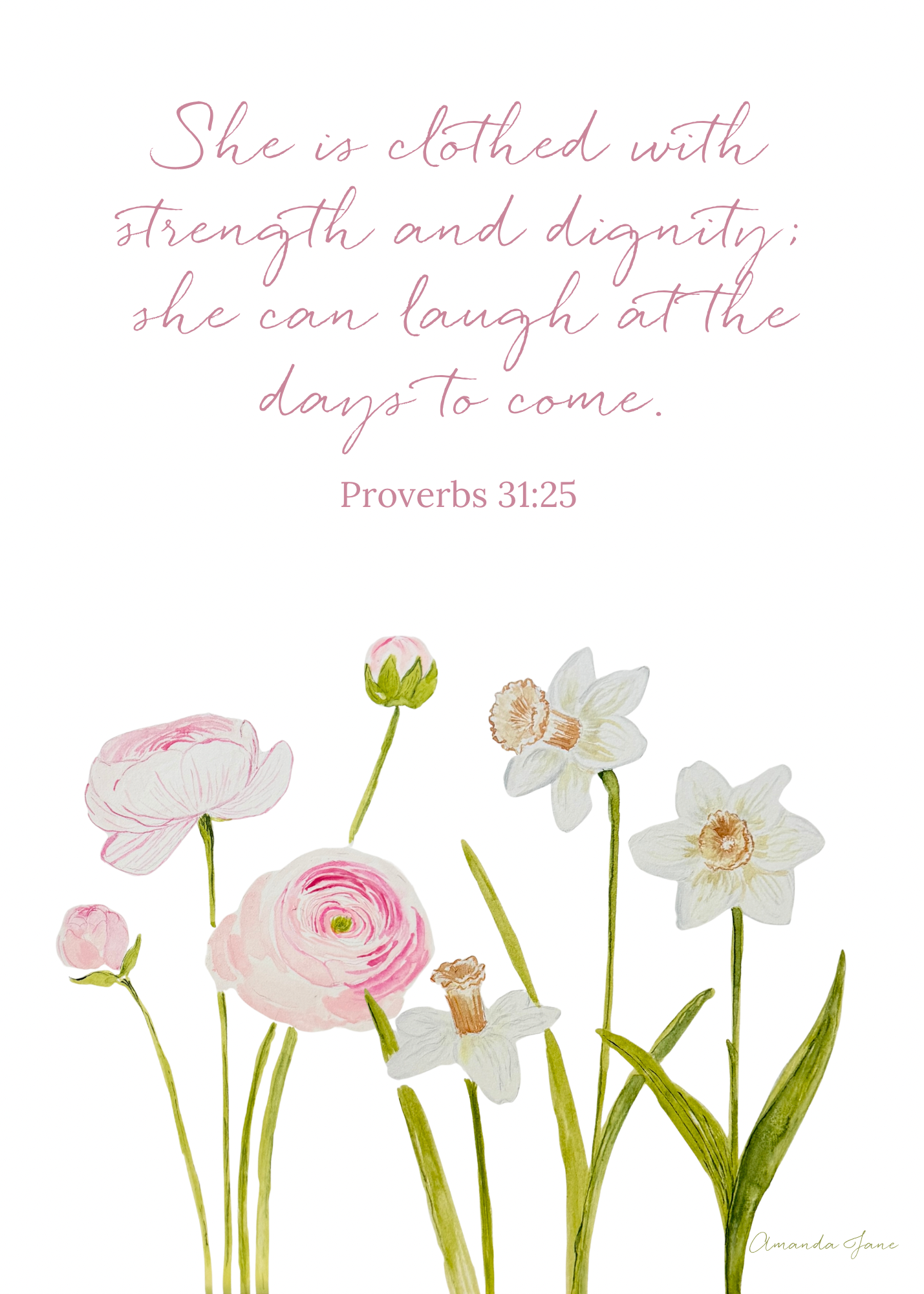 Proverbs 31 Floral Print / Pink