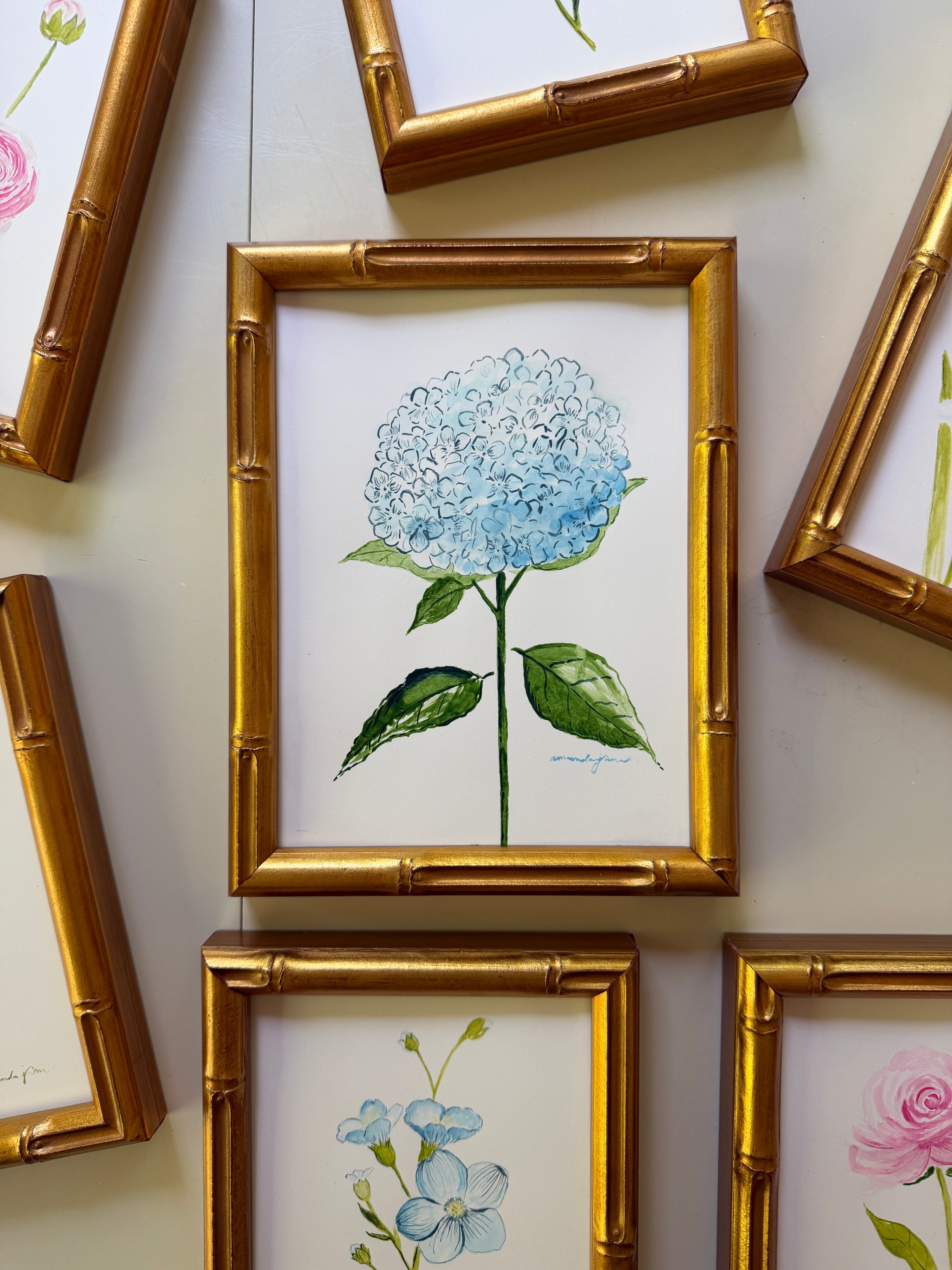 Hydrangea / Framed Original Painting